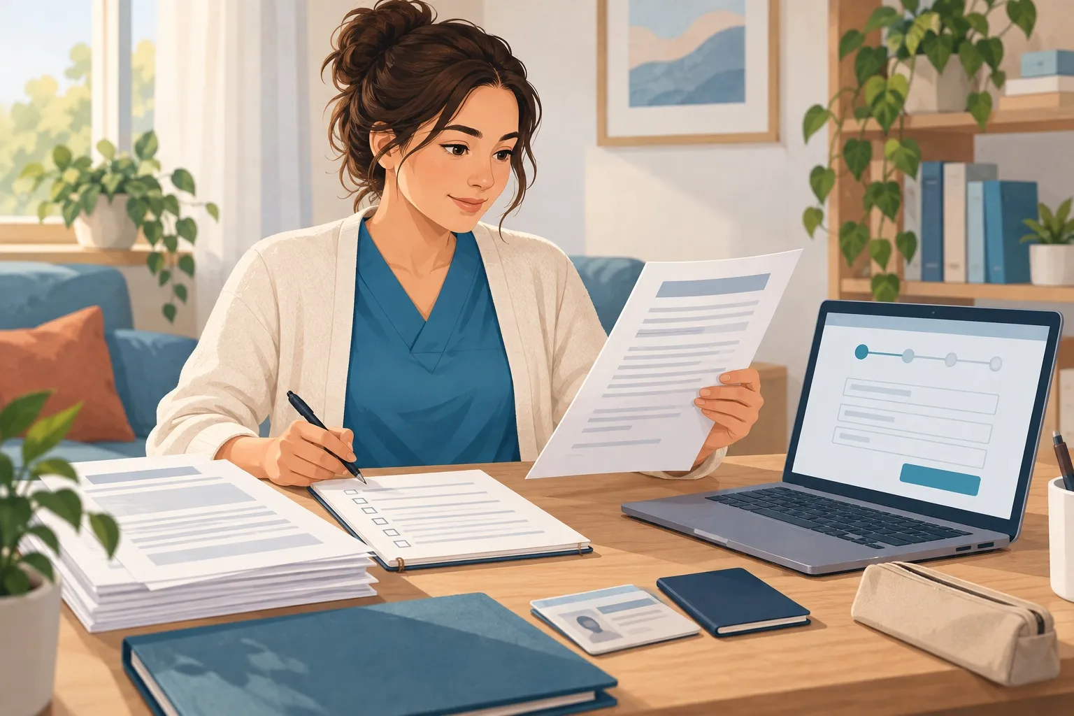 Candidata OSS consulta un bando e prepara la domanda online