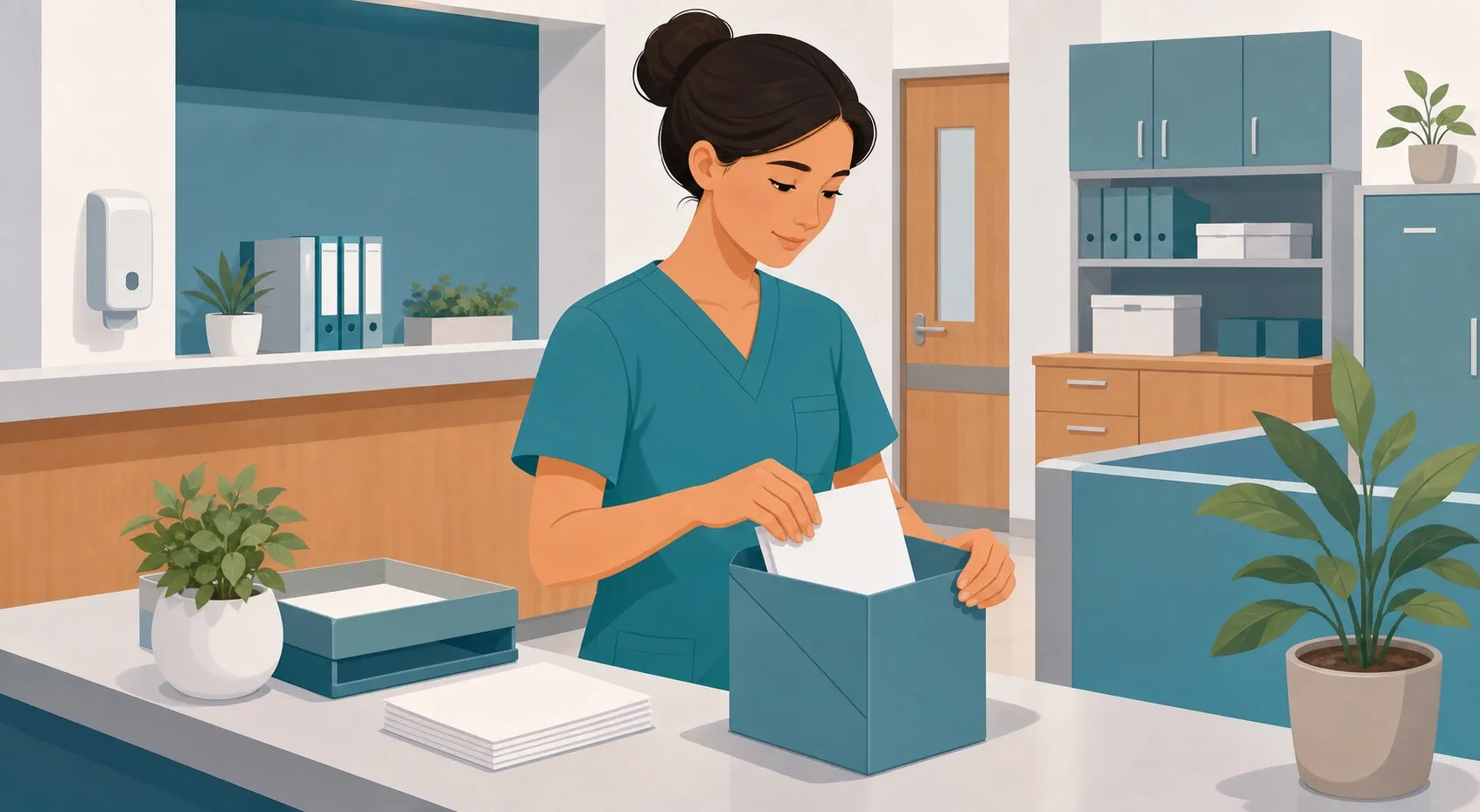 OSS che gestisce documenti sanitari riservati in modo discreto e professionale